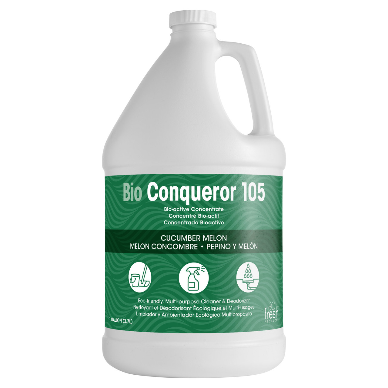 Bio-Conquerer 105 Odor Eliminator Cucumber Melon Clear Concentrate Liquid 1 GAL Bio-Enzymatic 4 Count/Case