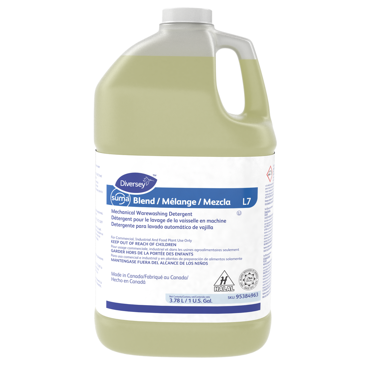 Suma® Warewashing Detergent 1 GAL Liquid Kosher 4/Case