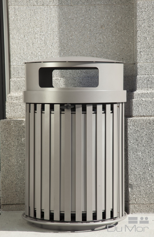 Trash Can 32 GAL Steel Side Opening Shield 1/Each
