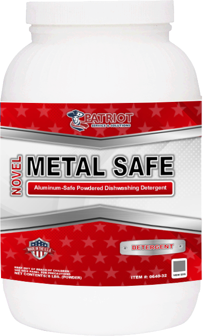 Patriot Novel Dishmachine Detergent 8 LB Powder Metal Safe 4/Case