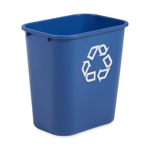 1-Stream Recycling Bin 14.75X10.5X15 IN 7 GAL 28 QT Blue Resin Deskside 12/Case