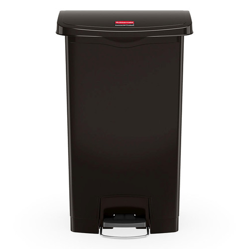 Slim Jim® Trash Can 30 L 8 GAL Black Resin Step-On 1/Each