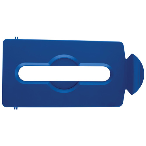 Slim Jim® Paper Recycling Bin Lid Blue Resin Slotted 1/Each