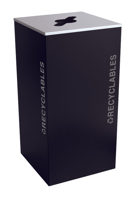 Kaleidoscope Collection™ Recycling Bin 18.25X35.5 IN 36 GAL Black Platinum Steel Indoor With Comingle Opening 1/Each