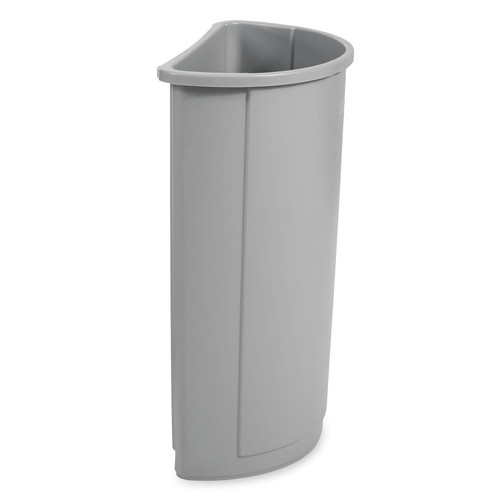Untouchable® 1-Stream Trash Can 12X21X28.68 IN 21 GAL Gray Half Round Resin 1/Each