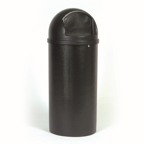 Marshal® Classic Landfill 1-Stream Trash Can 18X18X41 IN 25 GAL Black Resin 1/Each