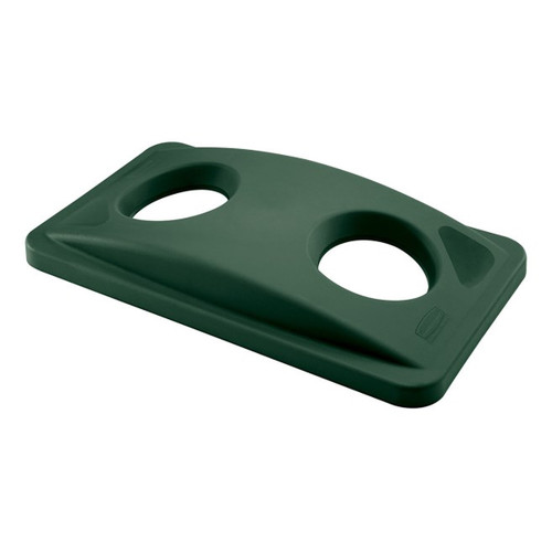 Slim Jim® Cans & Bottles Recycling Bin Lid 20.40X11.30X2.80 IN Green Resin 4/Case