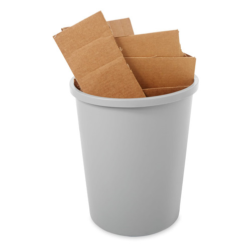 Untouchable® Trash Can 15.75X15.75X18.75 IN 11 GAL 44 QT Gray Round Resin Stationary Indoor/Outdoor 1/Each
