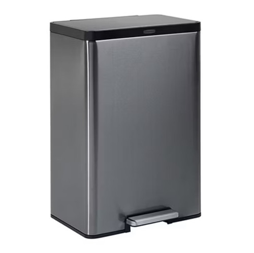 Elite™ Trash Can 17.5X11X26 IN 12 GAL Charcoal Metal Step-On 1/Each
