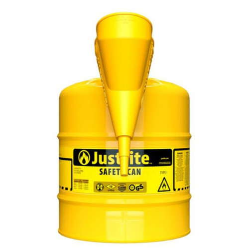 Type 1 Safety Can 5 GAL Yellow Steel Polypropylene (PP) For Flammables With Funnel 1/Each
