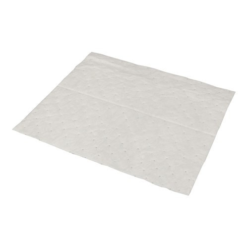 TaskBrand® Absorbent Pad 15X18 IN White Heavyweight Polypropylene (PP) For Oil-Based Spills Perforated 100/Case