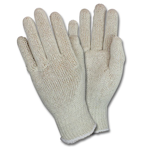 Gloves Mens Large (LG) White Light Weight Cotton Polyester String Knit 480/Case