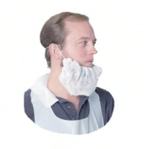 Impact® Beard Cover White Spunbond Polypropylene 100 Count/Bag