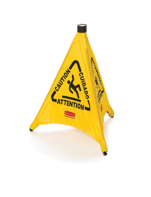 Wet Floor Sign 2.5X21X20 IN Yellow Pop-Up 12/Case
