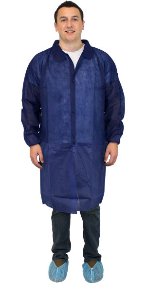 PolyLite® General Purpose Lab Coat XXXL Blue PP Disposable With Elastic No Pockets 30/Case