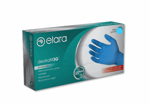 dextrafit3G™ Examination Gloves XL Blue Nitrile Powder-Free 100 Count/Box 10 Box/Case
