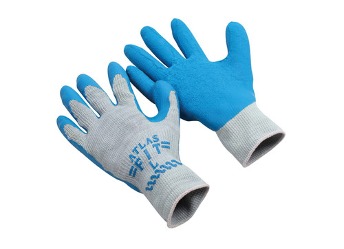 Atlas Fit® Gloves Small (SM) Blue Gray Rubber Palm & Finger Coating Rough Finish 144/Case