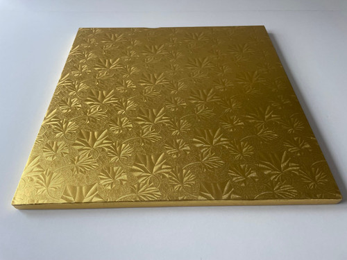 Cake Board 14X14X0.5 IN Paperboard Gold Square Embossed 12/Case