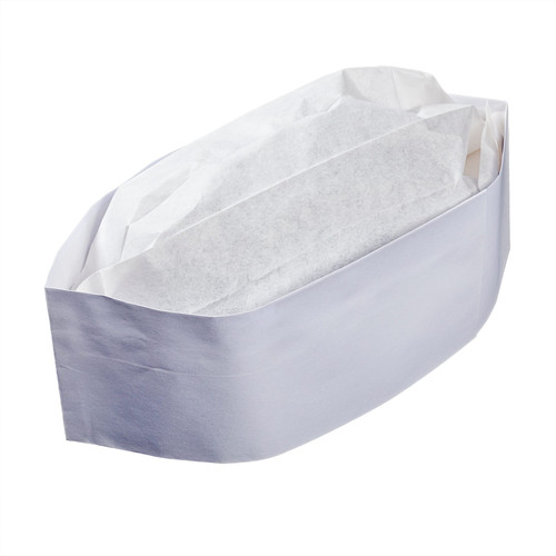 Overseas Cap (Side Cap) White Paper 100 Count/Pack 10 Packs/Case 1000 Count/Case