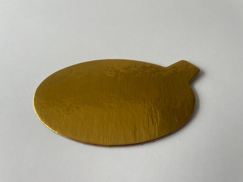 Cake Board 3.875X2.5 IN Gold Oval 500/Case