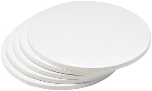 Cake Board 12X0.5 IN Foil-Lined Paper White Round 5/Pack