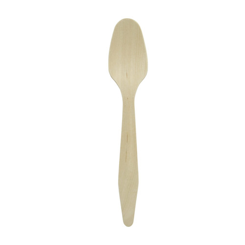 Spoon 7.3 IN Wood Natural Heavyweight 100 Count/Pack 10 Packs/Case 1000 Count/Case