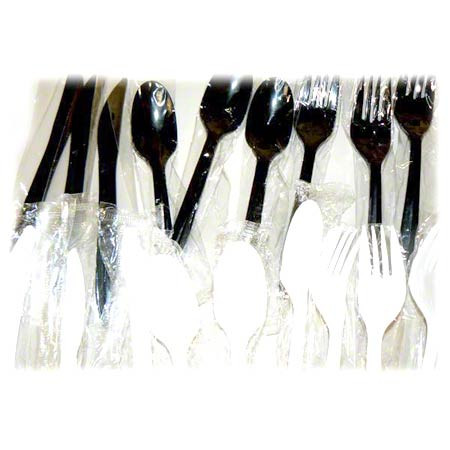 Spoon PP Black Medium Weight Individually Wrapped 1000/Case