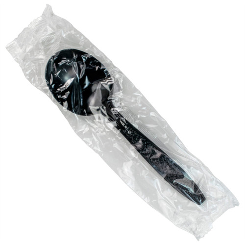 Soup Spoon PS Black Heavy Duty Individually Wrapped 1000/Case