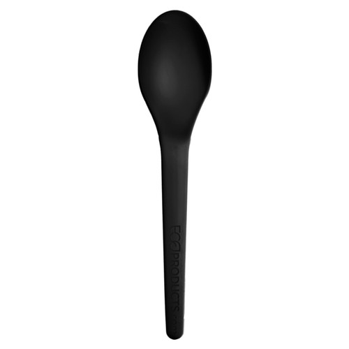 Plantware Spoon 6 IN PLA Black High Heat 1000/Case
