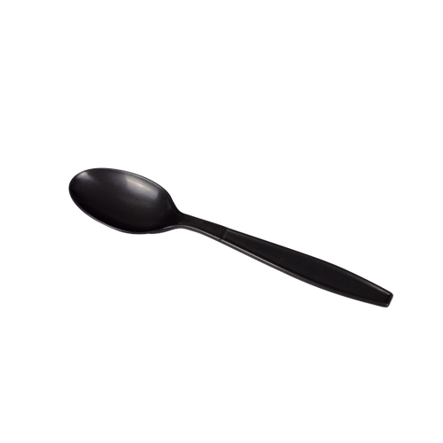Karat® Teaspoon PP Black Extra Heavy 100 Count/Bag 10 Bags/Case 1000 Count/Case