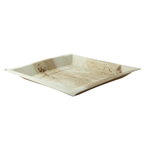 Plate 10X10 IN Palm Leaf Square 25 Count/Pack 4 Packs/Case 100 Count/Case