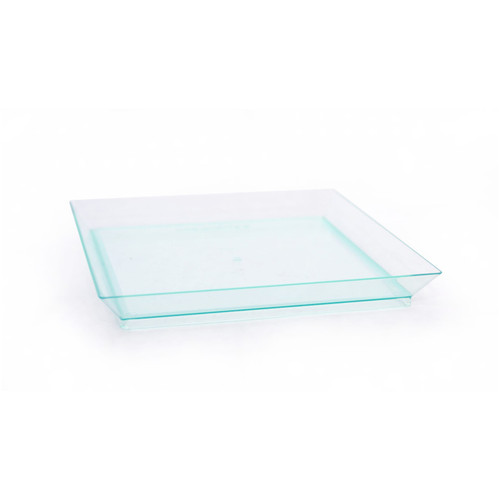 Plate 5.1X5.1X1.1 IN Plastic Translucent Green Square Freezer Safe 50 Count/Pack 2 Packs/Case 100 Count/Case