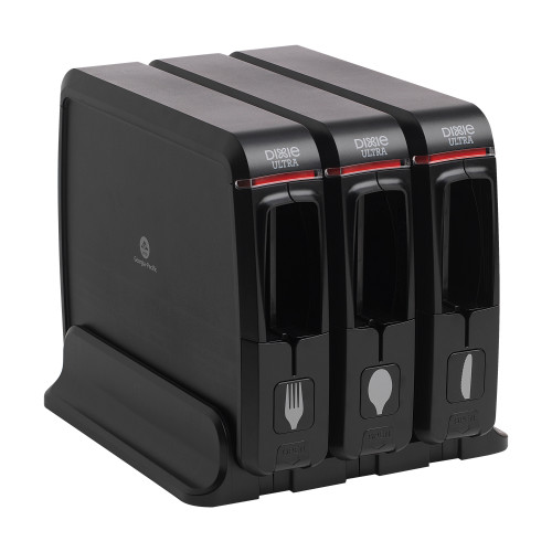 Dixie® Ultra SmartStock® Series-W Wrapped Cutlery Fork Spoon Knife Dispenser Black 1/Each