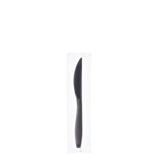 Solo® Reliance® Knife 6.6X0.6 IN PS Black Medium Heavy Individually Wrapped Serrated 1000/Case