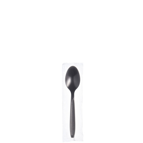 Solo® Reliance® Teaspoon 5.625X1.9 IN PS Black Medium Heavy Individually Wrapped 1000/Case