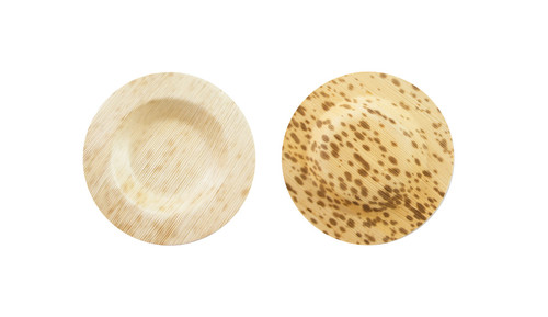 Plate 3.5 IN Bamboo Leaf Natural 50 Count/Pack 20 Packs/Case 1000 Count/Case