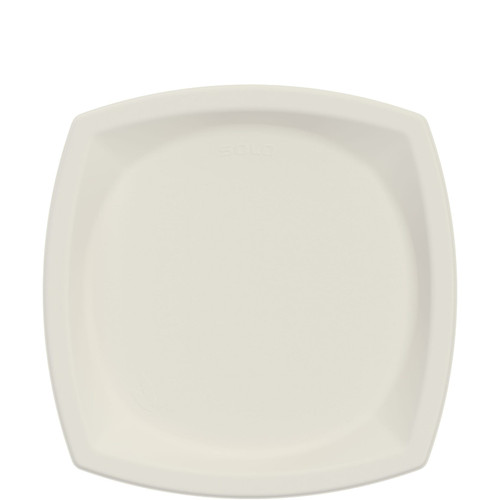 Solo® Bare® by Solo® Eco-Forward® Plate 10X10X0.777 IN Sugarcane Ivory Square 125 Count/Pack 4 Packs/Case 500 Count/Case