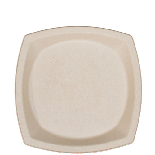 Dart® Plate 10X10X0.777 IN Fiber Blend Natural Square Microwave Safe 125 Count/Pack 4 Packs/Case 500 Count/Case
