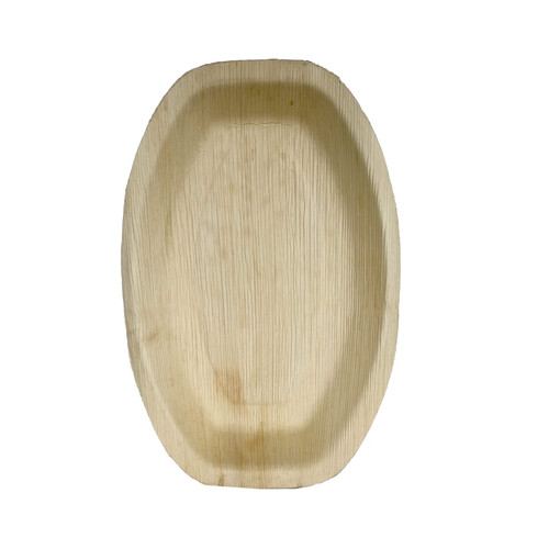 Plate 14X9.5X1.2 IN Palm Leaf Natural Oval 10 Count/Pack 5 Packs/Case 50 Count/Case