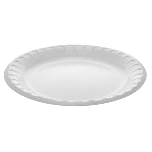 Plate 8.9X0.8 IN Polystyrene Foam White Round Laminated 500/Case