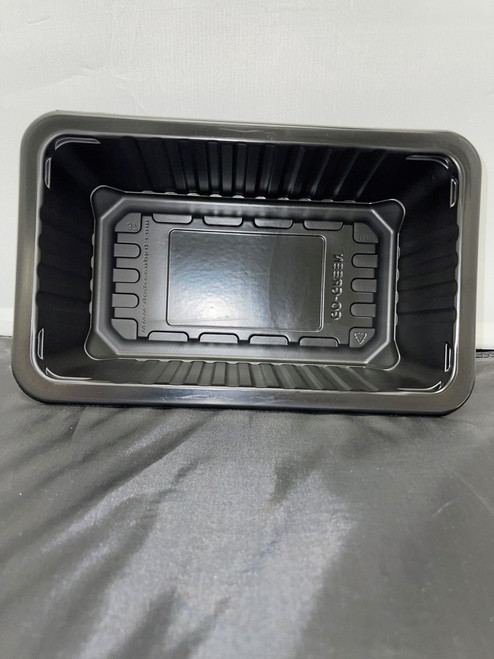 Meat Tray 10.69X6.72X3.75 IN 1 Compartment PP Black Rectangle Barrier 2576/Pallet