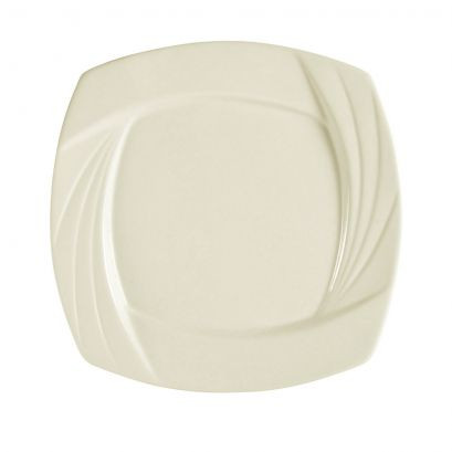 Plate Porcelain Bone White Square Dual Ovenable 24/Case