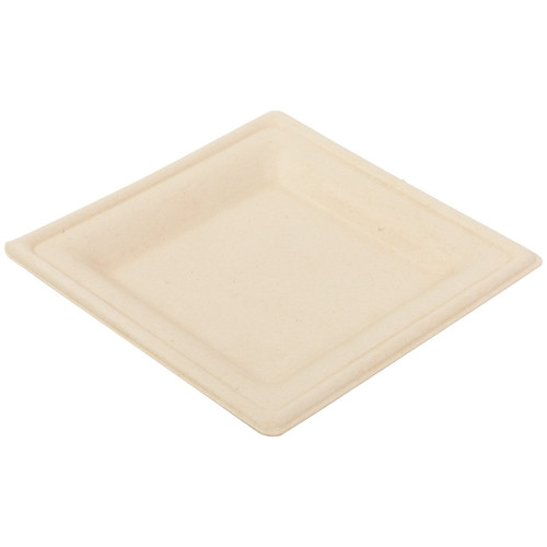 PrimeWare® Plate 6X6 IN Sugarcane White Square Microwave Safe Freezer Safe Grease Resistant 500/Case