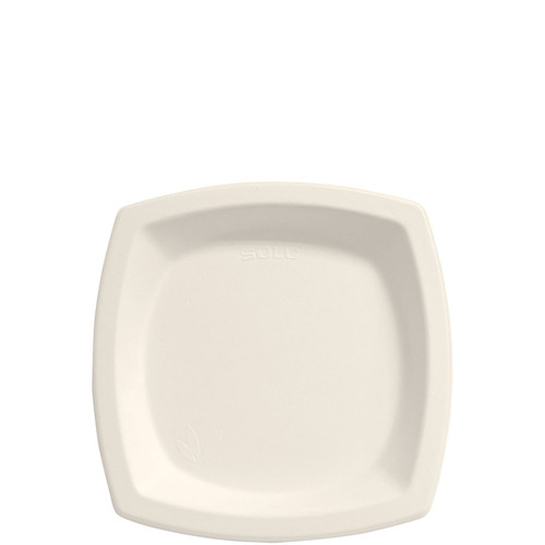 Solo® Bare® by Solo® Eco-Forward® Plate 6.7X6.7X0.627 IN Sugarcane Ivory 125 Count/Pack 8 Packs/Case
