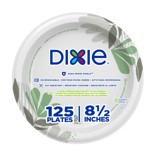 Dixie® Plate 8.5 IN Paper Multicolor Pathways Round 125/Pack