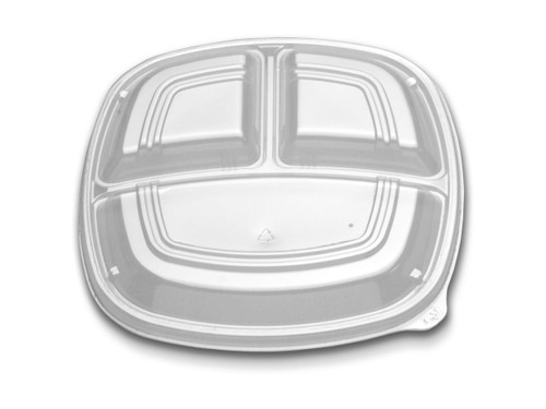 Lid Dome 10.25 IN 3 Compartment PS Clear For Plate Unhinged 160/Case