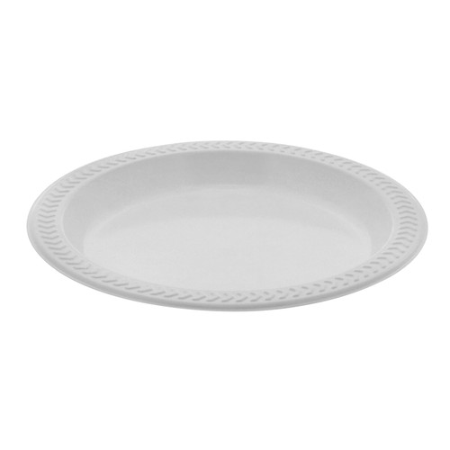 Plate 6X0.625 IN HIPS OPS White Round 1000/Case
