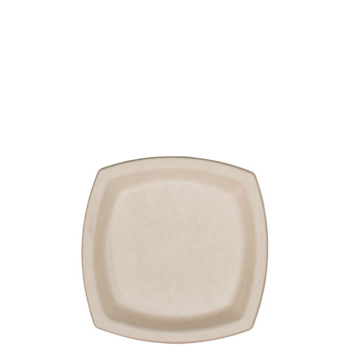 Dart® Plate 6.7X6.7X0.627 IN Fiber Blend Natural Square Microwave Safe 125 Count/Pack 8 Packs/Case 1000 Count/Case