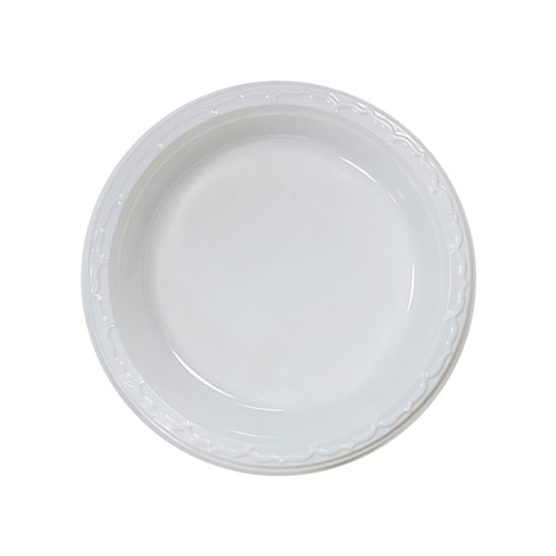 Plate 9 IN PS White Round Heavy Duty 500/Case