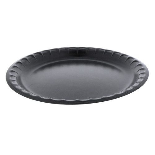 Plate 10.3X1 IN Polystyrene Foam Black Round Laminated 540/Case